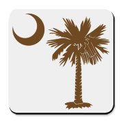 A chocolate brown palmetto and crescent moon. The palmetto is a symbol of South Carolina pride. Buy the chocolate brown palmetto moon on a t-shirt, sweatshirt, or other clothing or gift item.