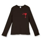 Buy a Heart Palmetto Moon Women's Fitted Baby Rib Long Sleeve Tee. the read heart is perfect for every sweetheart on Valentine's Day. This version features a smaller palmetto moon printed on the left chest area.