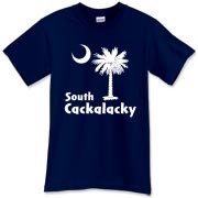 White South Cackalacky Palmetto Moon T-Shirt features the South Carolina palmetto moon logo in white.