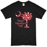 Happy Valentine's Y'all with a White Heart Pattern Palmetto Moon. Get your Happy Valentine's Y'all shirt, apparel, or other gift item today!