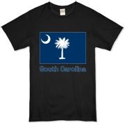 Get a South Carolina Palmetto Moon Flag Organic T-Shirt that includes the state flag and name.