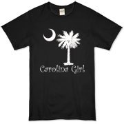 Buy a White Carolina Girl Best in the World Organic T-Shirt featuring the palmetto moon. Carolina Girls are truly the best in the world.