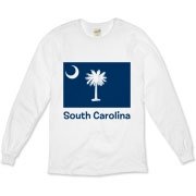 Get a South Carolina Palmetto Moon Flag Organic Long Sleeve T-Shirt that includes the state flag and name.