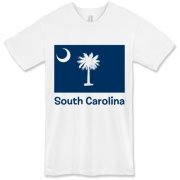Get a South Carolina Palmetto Moon Flag American Apparel T-Shirt that includes the state flag and name.