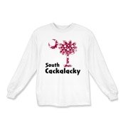 Garnet and Black Polka Dots South Cackalacky Palmetto Moon Kids Long Sleeve T-Shirt features a Polka Dot South Carolina palmetto moon logo in garnet.