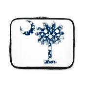 Buy a Blue Polka Dot Palmetto Moon iPad Sleeve that features a blue palmetto moon with white polka dots.