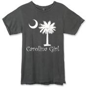 Buy a White Carolina Girl Best in the World Alternative Apparel Destroyed T-Shirt featuring the palmetto moon. Carolina Girls are truly the best in the world.