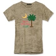 Buy a Merry Christmas Y'all Palmetto Moon Alternative Apparel Women's Burnout T-Shirt and have a Merry Christmas, y'all, in South Carolina style.