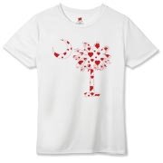 Buy a Red Heart Pattern Palmetto Moon Hanes Women's Cool Dri T-shirt for your sweetheart this Valentine's Day! Featuring the South Carolina Palmetto Moon with a red heart pattern in the background.