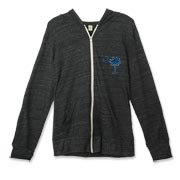 Buy a Blue Palmetto Moon Alternative Apparel Unisex Zipper Hoodie featuring a smaller palmetto printed on the left chest area. The palmetto moon is a symbol of South Carolina pride.
