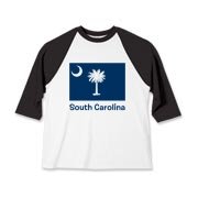 Get a South Carolina Palmetto Moon Flag Kids Baseball Jersey that includes the state flag and name.