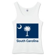 Get a South Carolina Palmetto Moon Flag Women's Fitted Tank Top that includes the state flag and name.