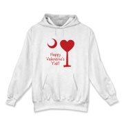 Happy Valentine's Y'all with a Heart Palmetto Moon. Get your Happy Valentine's Y'all shirt, apparel, or other gift item today!