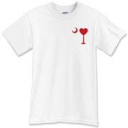 Get a Heart Palmetto Moon for your sweetheart this Valentine's Day! Featuring the a smaller pocket sized version of the South Carolina Palmetto Moon with a red heart printed in the pocket area of a shirt or apparel item.