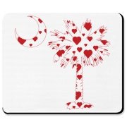 Get a Red Heart Pattern Palmetto Moon for your sweetheart this Valentine's Day! Featuring the South Carolina Palmetto Moon with a red heart pattern in the background.