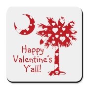 Happy Valentine's Y'all with a White Heart Pattern Palmetto Moon. Get your Happy Valentine's Y'all shirt, apparel, or other gift item today!