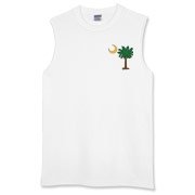 Celebrate a Palmetto Christmas in South Carolina with a Christmas Palmetto Moon T-Shirt, Sweatshirt, or other apparel item. This version features a pocket sized version of the Christmas Tree Palmetto.
