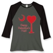 Buy a Happy Valentine's Y'all with a Heart Palmetto Moon Women's Fitted Baseball Tee.