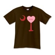 A Candy Heart Palmetto Moon for an Angel! Perfect for Valentine's Day, it features a pink candy heart on the South Carolina Palmetto Moon with Angel.