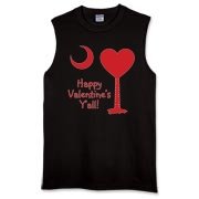 Happy Valentine's Y'all with a Heart Palmetto Moon. Get your Happy Valentine's Y'all shirt, apparel, or other gift item today!