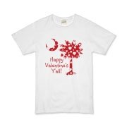 Happy Valentine's Y'all with a White Heart Pattern Palmetto Moon. Get your Happy Valentine's Y'all shirt, apparel, or other gift item today!