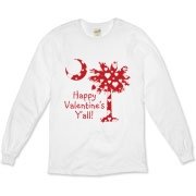 Happy Valentine's Y'all with a White Heart Pattern Palmetto Moon. Get your Happy Valentine's Y'all shirt, apparel, or other gift item today!