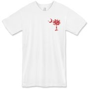 Get a White Heart Pattern Palmetto Moon for your sweetheart this Valentine's Day! Featuring the a smaller pocket sized version of the South Carolina Palmetto Moon with a white heart pattern printed in the pocket area of a shirt or apparel item.