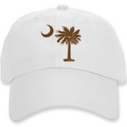 Buy a Chocloate Brown Palmetto Moon Deluxe Cotton Hat. The palmetto moon is a symbol of South Carolina pride.