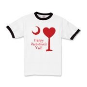 Happy Valentine's Y'all with a Heart Palmetto Moon. Get your Happy Valentine's Y'all shirt, apparel, or other gift item today!