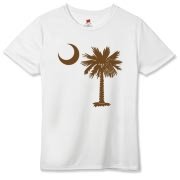 Buy a Chocloate Brown Palmetto Moon Hanes Women's Cool Dri T-shirt. The palmetto moon is a symbol of South Carolina pride.