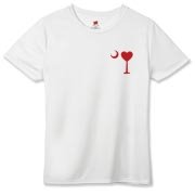 Buy a Heart Palmetto Moon Hanes Women's Cool Dri T-shirt. the read heart is perfect for every sweetheart on Valentine's Day. This version features a smaller palmetto moon printed on the left chest area.