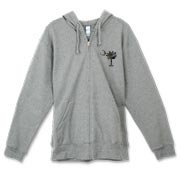 Buy an Earth and Moon Palmetto Canvas Freemont Full-Zip Hoodie featuring a smaller palmetto printed on the left chest area with a photo of the Earth and Moon in the background. The palmetto moon is a symbol of South Carolina pride.