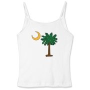 Celebrate a Palmetto Christmas in South Carolina with a Christmas Palmetto Moon T-Shirt, Sweatshirt, or other apparel item. This version features a pocket sized version of the Christmas Tree Palmetto.