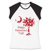 Happy Valentine's Y'all with a White Heart Pattern Palmetto Moon. Get your Happy Valentine's Y'all shirt, apparel, or other gift item today!