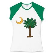 Merry Christmas from the Palmetto State! Celebrate Christmas in South Carolina with a Christmas Palmetto Moon T-Shirt, Sweatshirt, or other gift item.