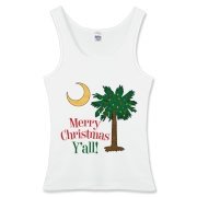 Merry Christmas Y'all Palmetto Moon shirts, apparel and gifts. Celebrate Christmas in South Carolina with this festive design.