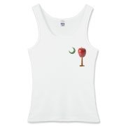 Every Carolina Teacher should have this two sided print School Apple Palmetto Moon Pocket Print Women's Fitted Tank Top that features the South Carolina palmetto with an apple and chalkboard moon.
