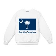 Get a South Carolina Palmetto Moon Flag Kids Crewneck Sweatshirt that includes the state flag and name.