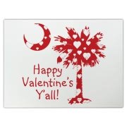 Happy Valentine's Y'all with a White Heart Pattern Palmetto Moon. Get your Happy Valentine's Y'all shirt, apparel, or other gift item today!