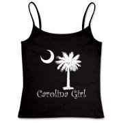 Buy a White Carolina Girl Best in the World Women's Fitted Camisole Tank featuring the palmetto moon. Carolina Girls are truly the best in the world.