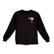 Get a Red Heart Pattern Palmetto Moon for your sweetheart this Valentine's Day! Featuring the a smaller pocket sized version of the South Carolina Palmetto Moon with a red heart pattern printed in the pocket area of a shirt or apparel item.