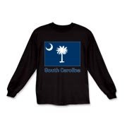 Get a South Carolina Palmetto Moon Flag Kids Long Sleeve T-Shirt that includes the state flag and name.