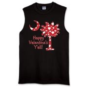 Happy Valentine's Y'all with a White Heart Pattern Palmetto Moon. Get your Happy Valentine's Y'all shirt, apparel, or other gift item today!
