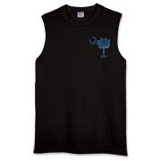 The tradtional blue palmetto and crescent moon design is a symbol of South Carolina pride. Buy the traditional blue palmetto moon printed on the pocket area of a t-shirt, sweatshirt, or other clothing item.