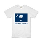 Get a South Carolina Palmetto Moon Flag Organic Kids T-Shirt that includes the state flag and name.