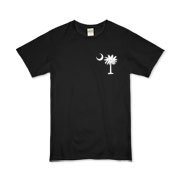 Carolina Girls are the best in the world! The deluxe print features a white palmetto moon on the front pocket area and a matching carolina girl design that also features the palmetto and moon logo of South Carolina.