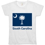 Get a South Carolina Palmetto Moon Flag Organic Women's T-Shirt that includes the state flag and name.