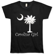 Buy a White Carolina Girl Best in the World Organic Women's T-Shirt featuring the palmetto moon. Carolina Girls are truly the best in the world.