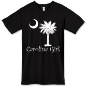 Buy a White Carolina Girl Best in the World American Apparel T-Shirt featuring the palmetto moon. Carolina Girls are truly the best in the world.