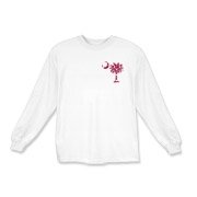 Garnet and Black Polka Dots South Cackalacky Deluxe Kids Long Sleeve T-Shirt feature the polka dot South Carolina palmetto moon logo in garnet and black on the back and a smaller, matching palmetto moon on the front.